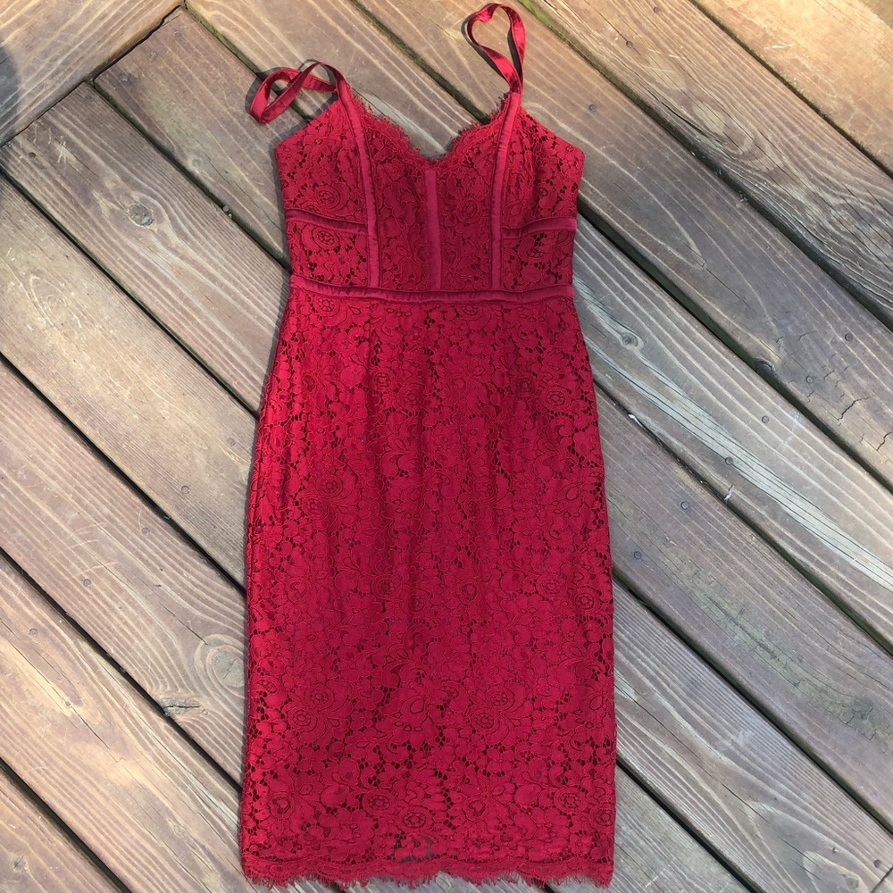 Express Red Lace Dress
